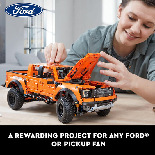 LEGO 42126 Technic Ford F-150 Raptor Pickup Conjunto avançado para adultos, kit de construção de modelo de carro colecionável com detalhes autênticos, ideia de presente para homens, mulheres, ele ou ela, 18 anos +