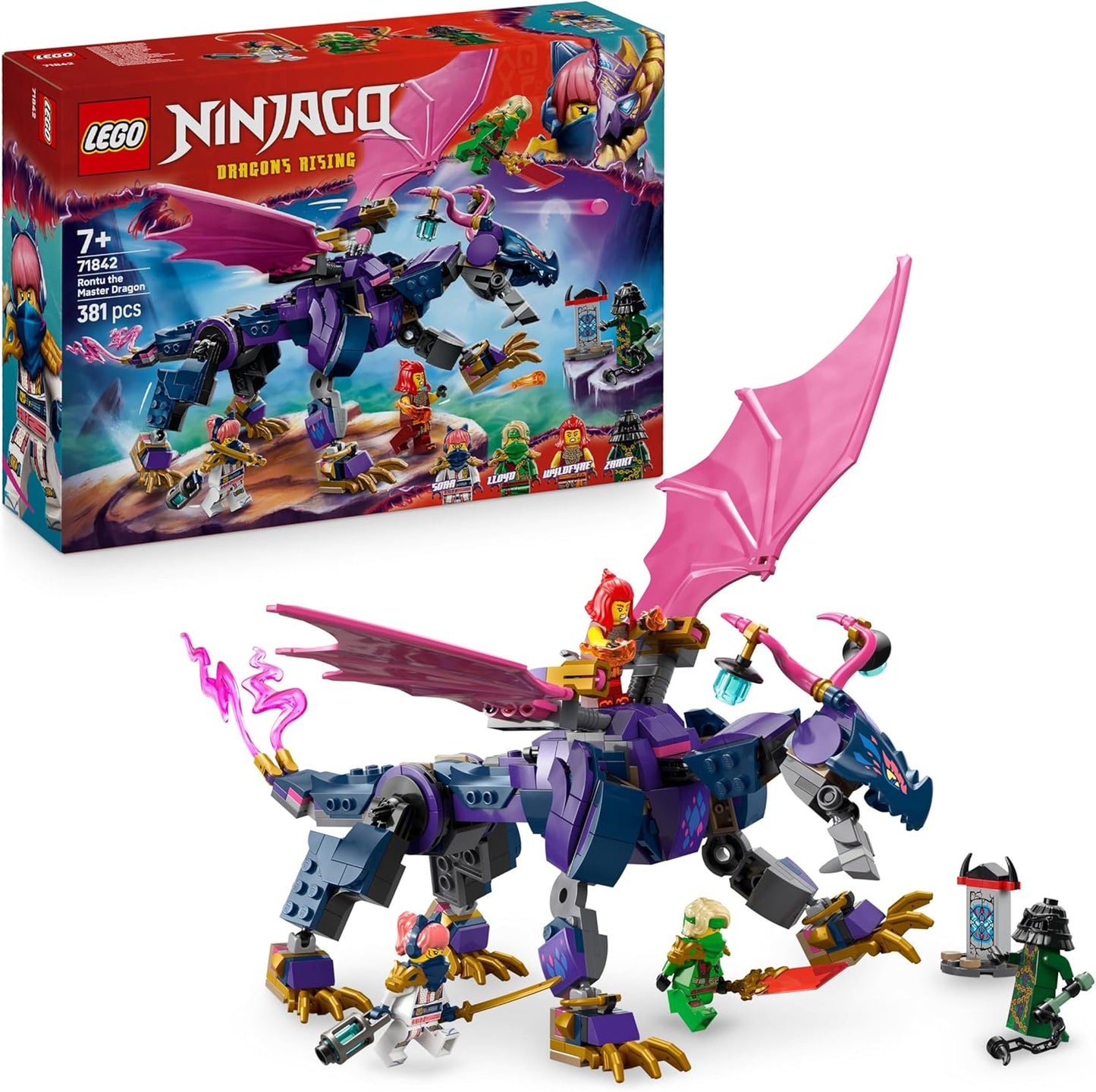 LEGO NINJAGO Rontu the Master Dragon Toy - Posable Dragon Figure with Stud Shooters - incl. Lloyd, Sora & Wyldfyre Minifigures - Gift for 7+ Year Old...