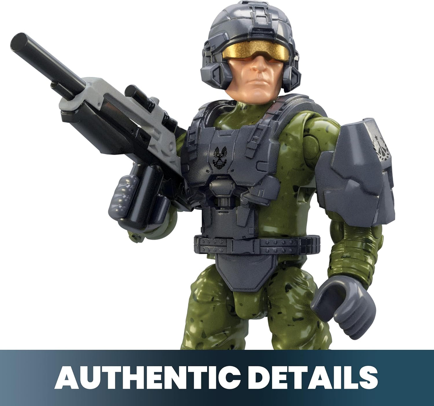 Mega Conjunto de brinquedos de construção Halo The Series ATV, veículo FLEETCOM Mongoose com 79 peças, 1 figura de articulação articulável, verde, crianças ou adultos
