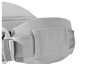 Bebamour portador de bebê recém-nascido para criança série X portador de bebê hipseat com 2 peças de almofadas de dentição, acolchoamento de cintura, cinza