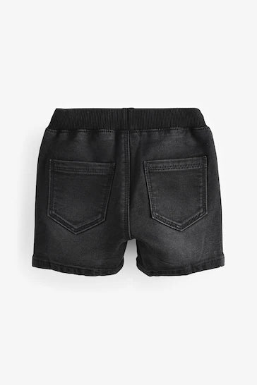 |Boy| Shorts Jeans Jersey Pull-On - Preto (3 meses - 7 anos)
