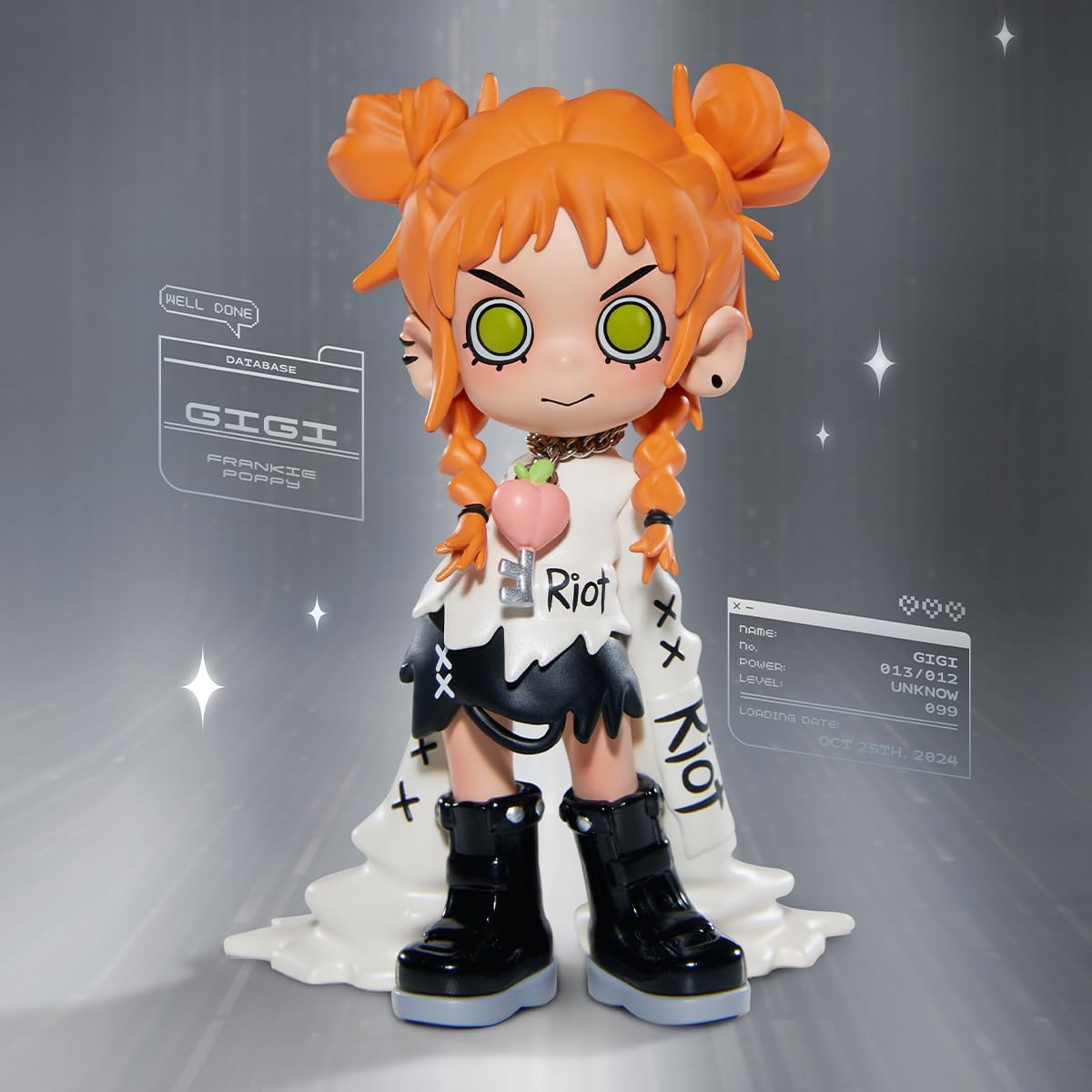 POP MART Lil Peach Riot: Carregando! Série de bonecos, 1 caixa, design premium, presente para mulheres, boneco de ação colecionável chique e favorito dos fãs