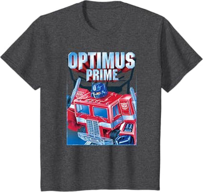 T-shirt Transformers Optimus Prime Retro Cube Hero Pose
