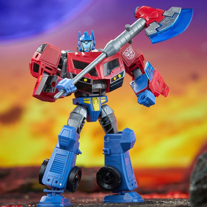 Figura de ação Optimus Prime da classe Voyager do Universo Animado de Transformers Legacy United