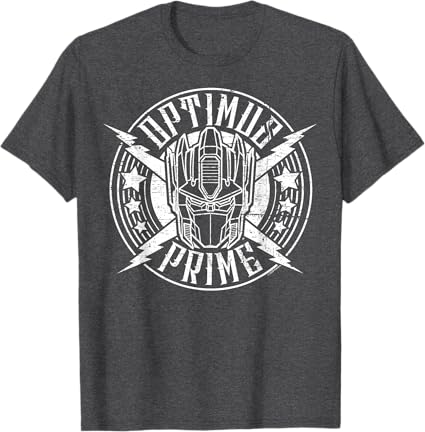 T-shirt Transformers Optimus Prime Vintage Rock Lightning Logo