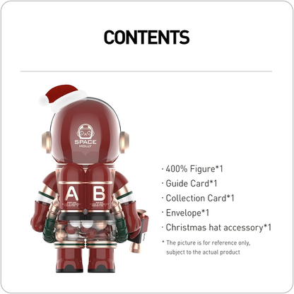 POP MART MEGA SPACE MOLLY 400% Natal 2024 Figuras 1 Caixa Design Premium Presentes para Mulheres Fãs-Favorito Colecionável Chic Art Toy Figura de Acção