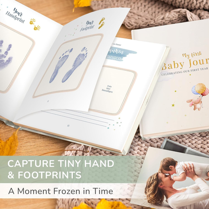 Livro de Memórias para Bebés Tiny Trees® - Diário do Meu Primeiro Ano - 51 Páginas - Presente para o Chá de Bebé - Diário para Grávidas, Pais e Famílias | Marcos e Celebrações Mensais