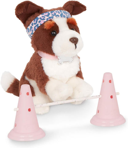 Conjunto de treino de agilidade para bonecas Our Generation 45 cm com animais de estimação Natalia e Nillie – Acessórios de brincadeira de 46 cm para bonecas e cães – Brinquedo de faz de conta educativo para crianças a partir de 3 anos