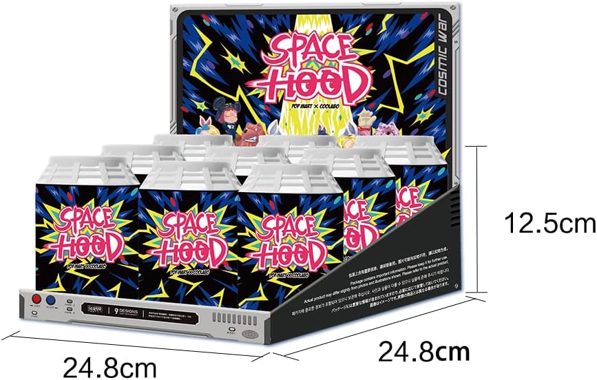 Conjunto de capas de espaço Coolabo da POP Mart (9 caixas) Caixa de brinquedo exclusiva para bonecos de ação, brinquedo de arte colecionável popular, figura fofa, presente criativo para festa de aniversário de Natal