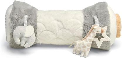 Mamas & Papas Tummy Time Roll, Almofada Interativa Suave para Bebé com Chocalho Integrado, Dream Upon A Cloud