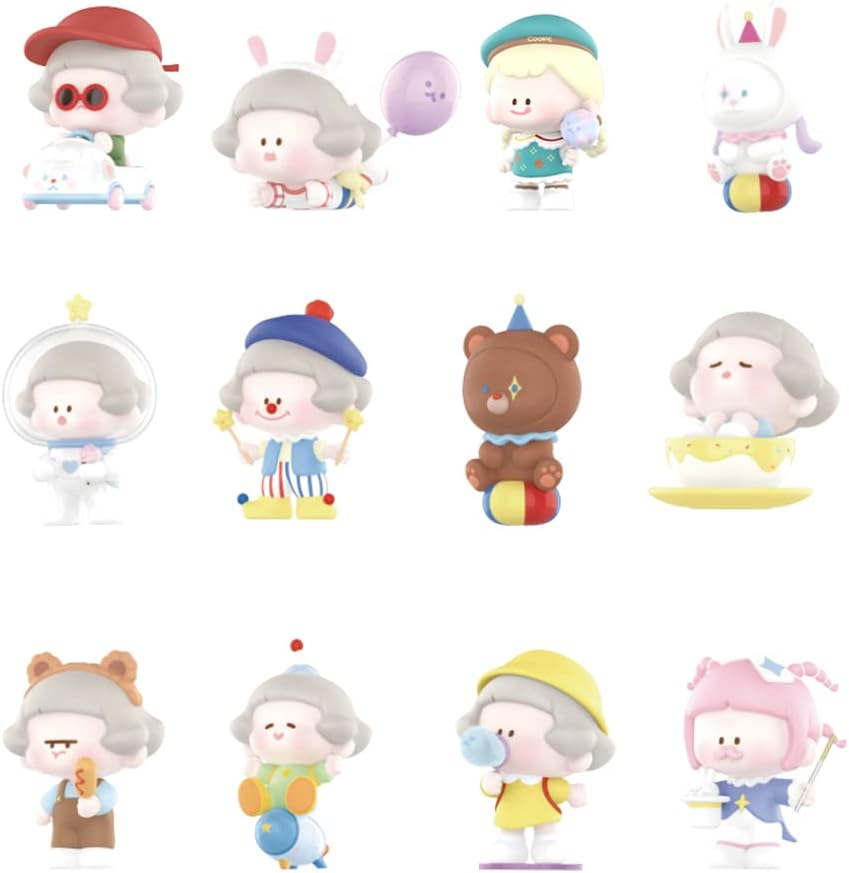 POP MART Cookie The Amusement Park Series SET (12 caixas) Caixa de bonecos de ação exclusiva Caixa de brinquedos a granel Brinquedo de arte colecionável popular Figura fofa Presente criativo, para festa de aniversário de Natal Feriado