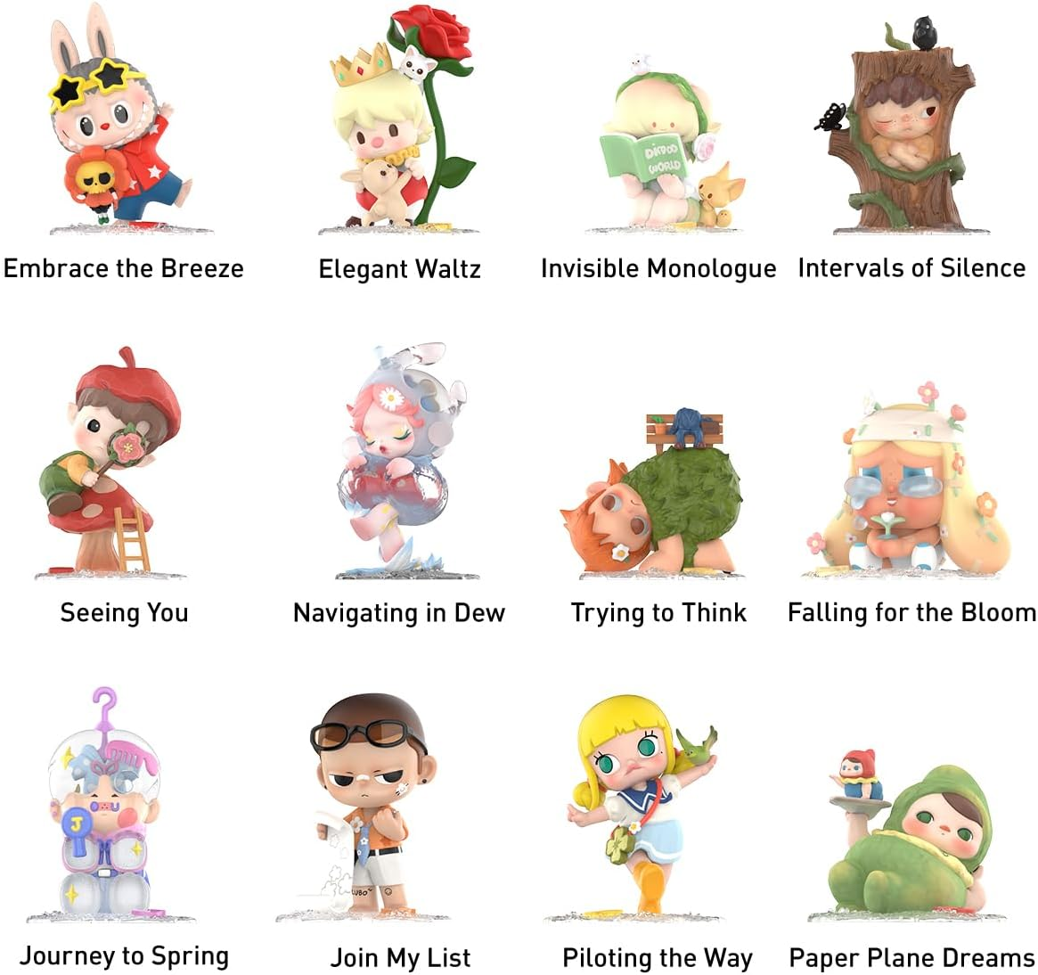 POP MART Hand in Hand Series Figuras 1 Caixa Articulada Personagem Design Premium Presentes para Mulheres Fã-Favorito Chic Art Toy Figura de Acção, Presente