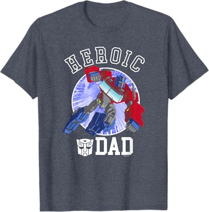 T-shirt vintage Transformers Dia do Pai Optimus Prime Pai Heróico