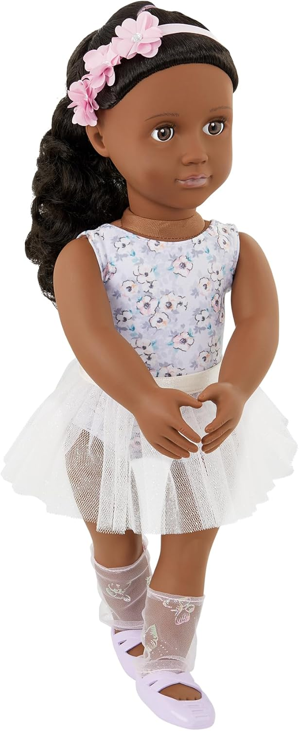 Our Generation - Boneca dançarina de salão de 45 cm com tiara, vestido encantador, cabelo castanho comprido, lindos olhos castanhos, braços e pernas móveis, boneca de moda para maiores de 3 anos