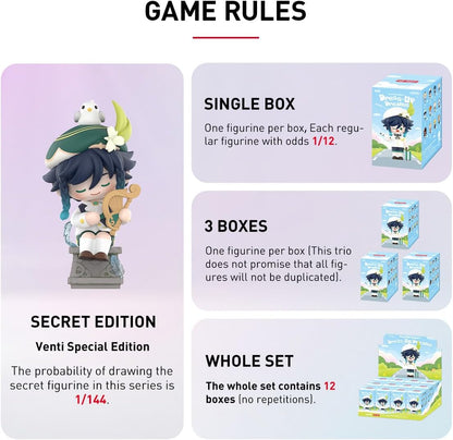 POP MART Genshin Impact Dress-Up Dreams Série Chibi Temática Figuras 1 PC 2,5 polegadas Articulado Personagem Design Premium Presentes para Mulheres Fã-Favorito Colecionável Chic Art Toy Figura de Ação