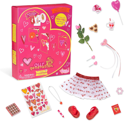 Calendário surpresa Our Generation OG – Calendário do Advento acessório de Natal para bonecas de 45 cm – conjunto de 37 peças
