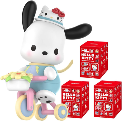 Bonecos da série POP MART Hello Kitty 50º aniversário, 1 peça, design premium, presentes para mulheres, boneco de ação colecionável favorito dos fãs