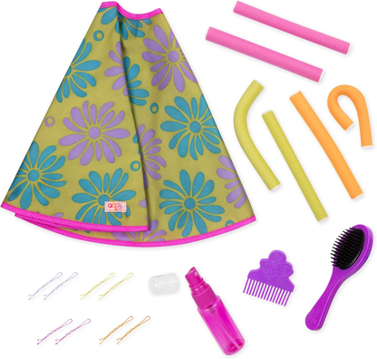 Conjunto de campismo Our Generation Happy Camper para bonecas de 18" - Brinquedo de aventura ao ar livre com tenda, saco-cama, acessórios para fogueira, pau de marshmallow, salsicha, prato de campismo e caneca - (boneca vendida em separado)