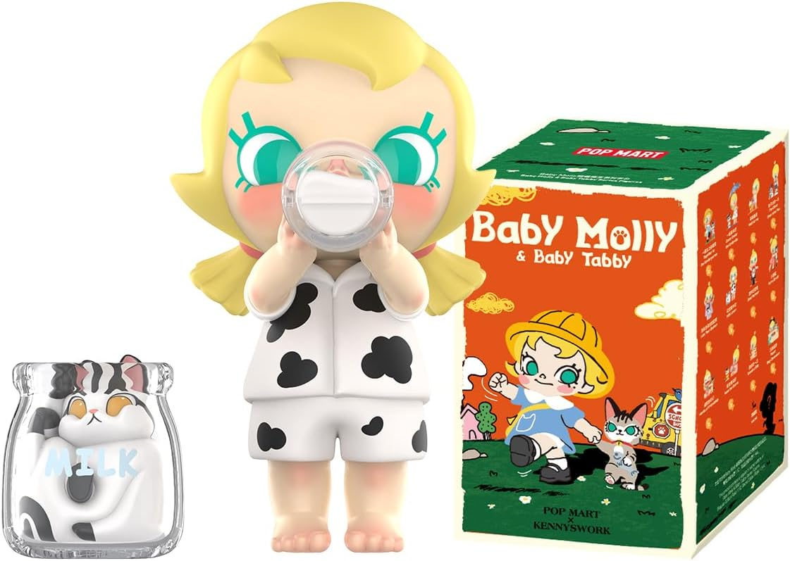 POP MART Baby Molly Baby Molly Future Painter 1 peça, design premium, presente para mulheres, boneco de ação colecionável chique e favorito dos fãs