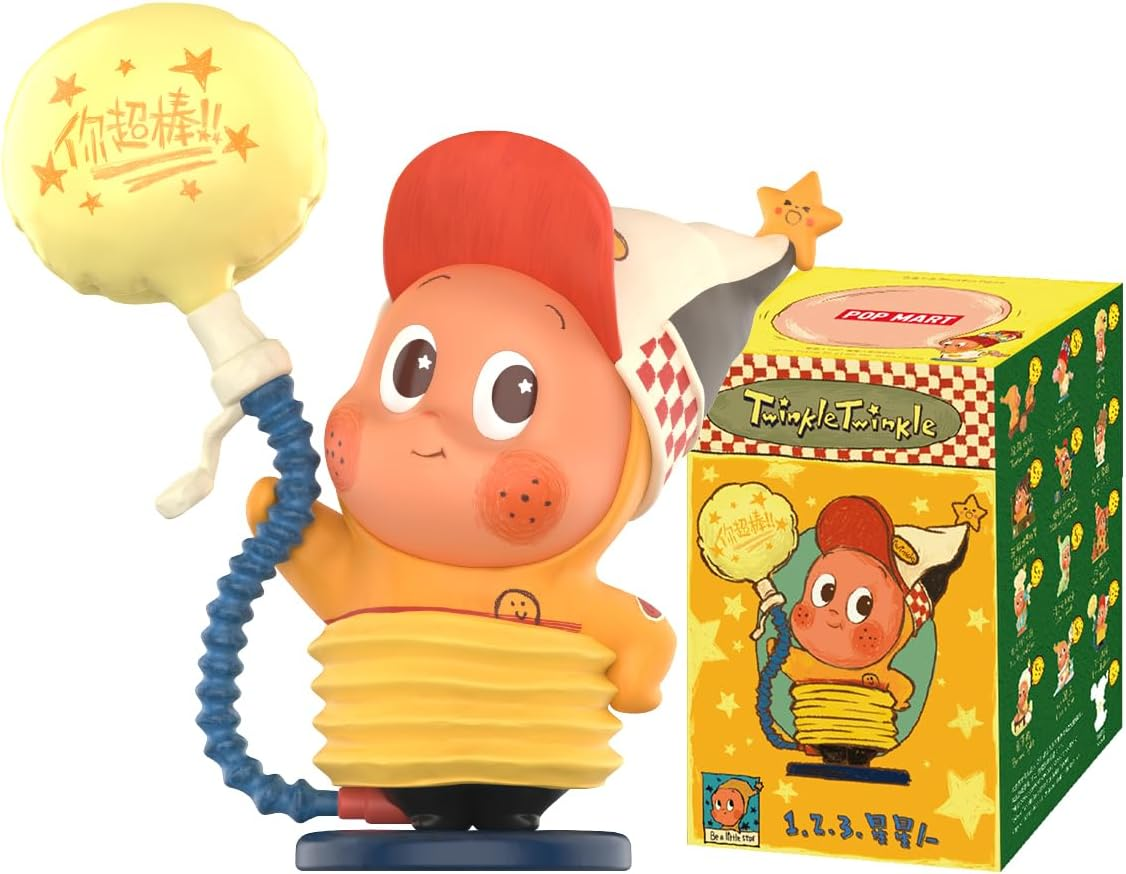 POP MART Twinkle Twinkle Be a Little Star Series - Pingente de pelúcia 1 caixa 2,5 polegadas Personagem articulado Design premium presentes para mulheres Brinquedo colecionável favorito dos fãs Figura de ação de brinquedo