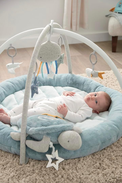 Tapete de atividades interativo para bebé e ginásio Mamas & Papas, Bem-vindo ao mundo, Azul
