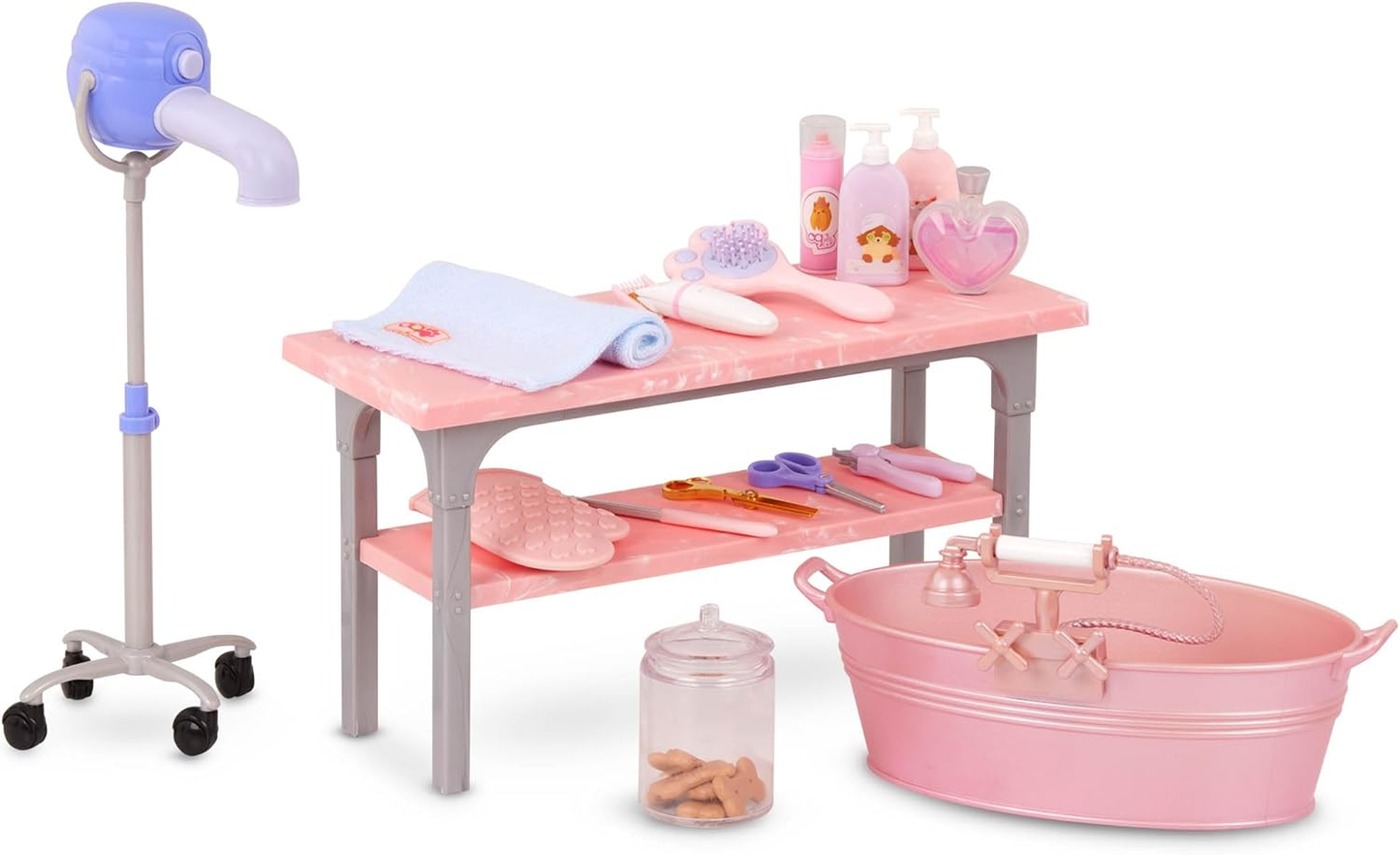 Conjunto de acessórios para gatos Our Generation Cat Pet – Acessórios para cuidados com gatos de estimação para bonecas de 45 cm – Conjunto de 13 acessórios para animais de estimação