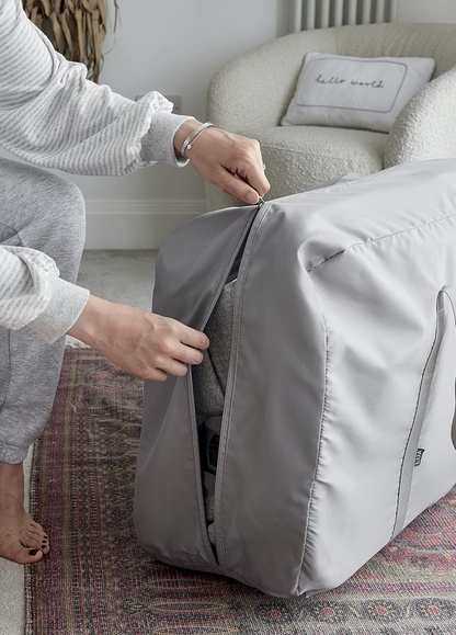 Berço de cabeceira Lua Mamas & Papas, berço amovível, laterais rebatíveis, inclui colchão, 0-6 meses, cinzento