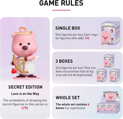 POP MART ZANMANG LOOPY's Moments Series Figuras Conjunto Completo Design Premium Presentes para Mulheres Fãs-Favorito Colecionável Chic Art Toy Figura de Ação