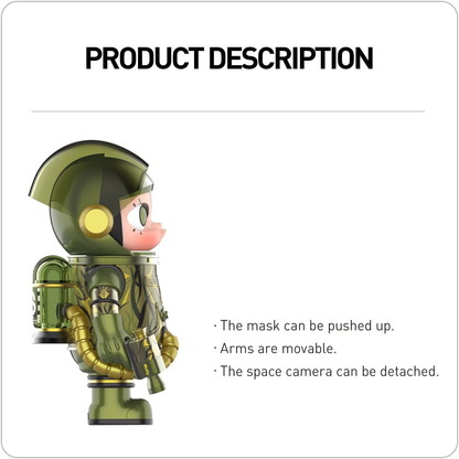 POP MART MEGA SPACE MOLLY 100% CLOT-Olive Alienegra 1 caixa de presentes de design premium para mulheres, boneco de ação colecionável chique favorito dos fãs