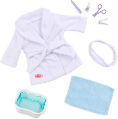 Our Generation Boneca Deluxe Emily com Livro de Histórias – Boneca organizadora de festas de 45 cm e livro de histórias para meninas e meninos, acessórios divertidos para festas, corpo macio e fofinho, para crianças a partir dos 3 anos