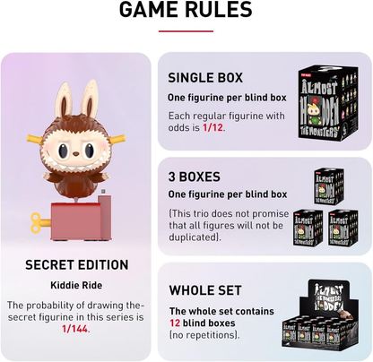 POP MART THE MONSTERS Conjunto quase oculto completo 1 peça 2,5 polegadas Personagem articulada Design premium Presentes para mulheres Figura de ação de brinquedo de arte chique favorita dos fãs