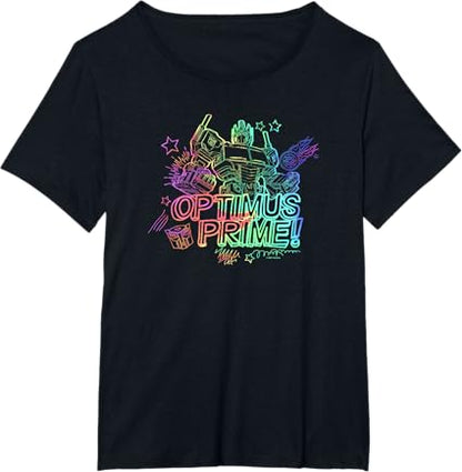 T-shirt Transformers Optimus Prime com contorno do arco-íris do orgulho