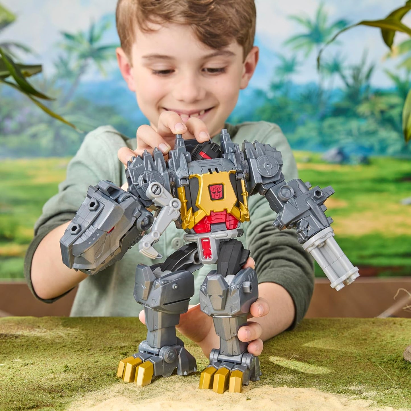 Transformers CYBERWORLD Grimlock Chomp e Battle Action Figure