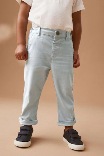 |Boy| Calça Chinos Stretch - Azul Claro (3 meses - 7 anos)