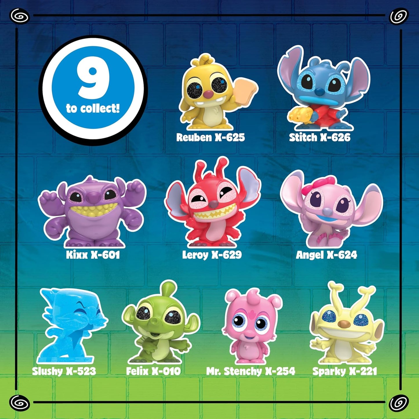Disney Doorables Just Play Stitch Experiments Collection Peek, 9 brinquedos colecionáveis de 3,8 cm, para meninos e meninas a partir de 5 anos.
