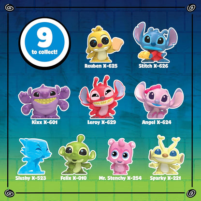 Disney Doorables Just Play Stitch Experiments Collection Peek, 9 brinquedos colecionáveis de 3,8 cm, para meninos e meninas a partir de 5 anos.