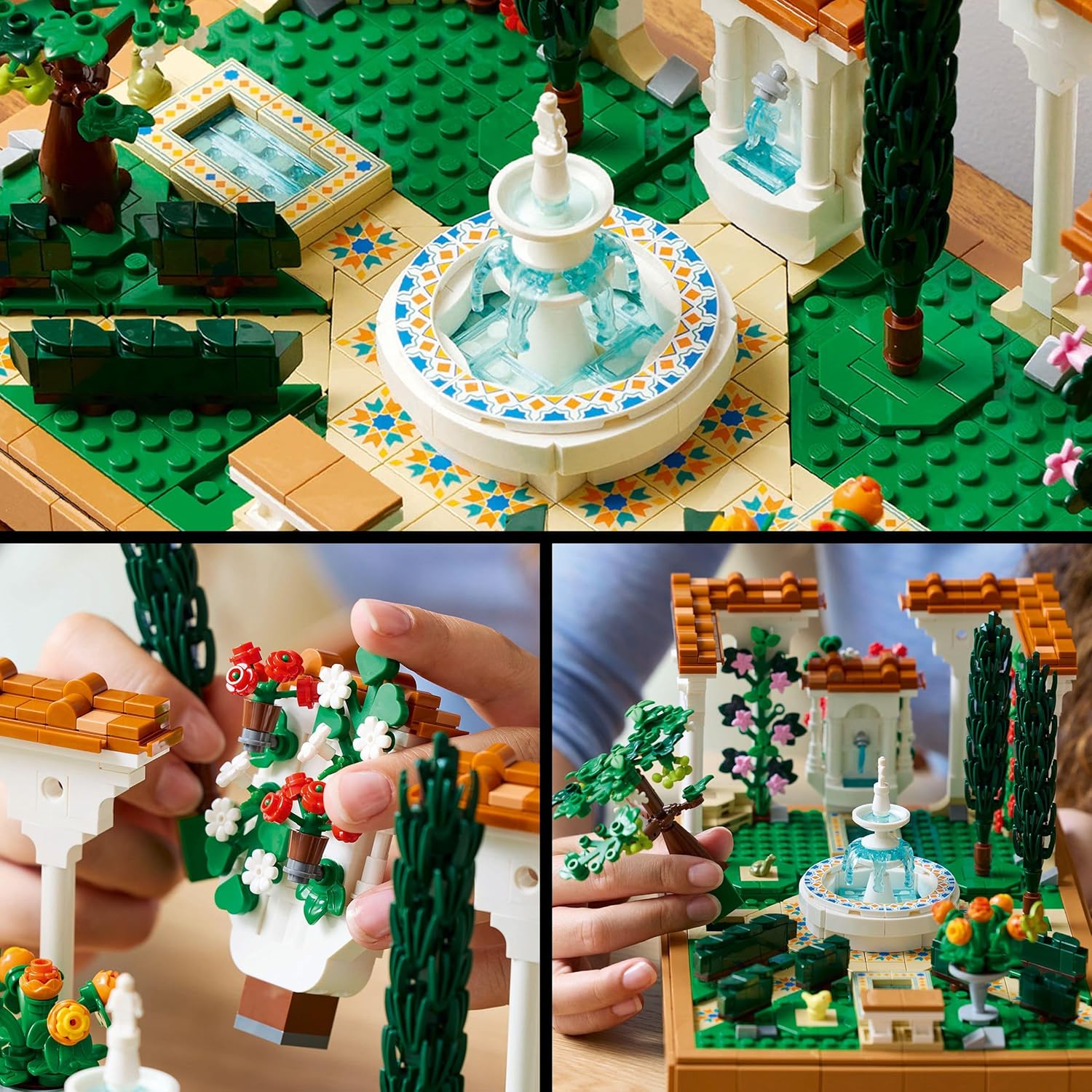 LEGO Conjunto de construção de jardim de fonte Icons, kit de