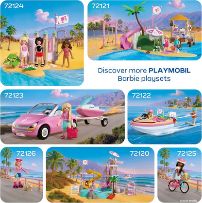 Playmobil | Barbie | Parque Aquático | Aventura de Verão com Barbie, Nikki e Daisy | Grande parque aquático com água de verdade, escorregadores e piscina | Sonhos de verão em Malibu para crianças a partir de 4 anos | 72120