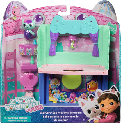 Gabby's Dollhouse: O Filme, o Banheiro Incrível do Spa da MerCat, Figura de Brinquedo, Acessórios para Casa de Bonecas e Brinquedo Surpresa, Brinquedos Infantis para Meninas e Meninos a partir de 3 Anos