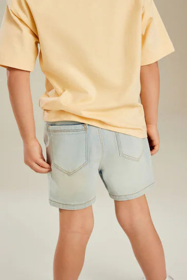 |Boy| Shorts Jeans Pull-On Em Jersey - Bleach (3 meses - 7 anos)