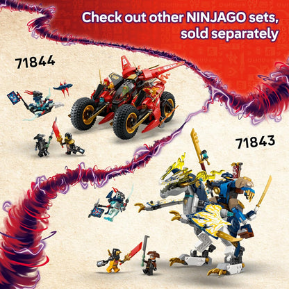 LEGO NINJAGO 2 em 1 Robô a Jato do Lloyd - Transforma-se em um Brinquedo a Jato - 5 Minifiguras, incluindo Sora e Lloyd, além de uma Motocicleta e uma Figura de Dragão - Presente para Meninos a partir de 9 Anos e Fãs de Dragons Rising - 71845