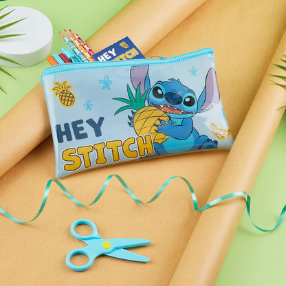Disney Girls Pencil Case e conjunto de papelaria, material escolar - presentes para meninas (Blue Stitch)