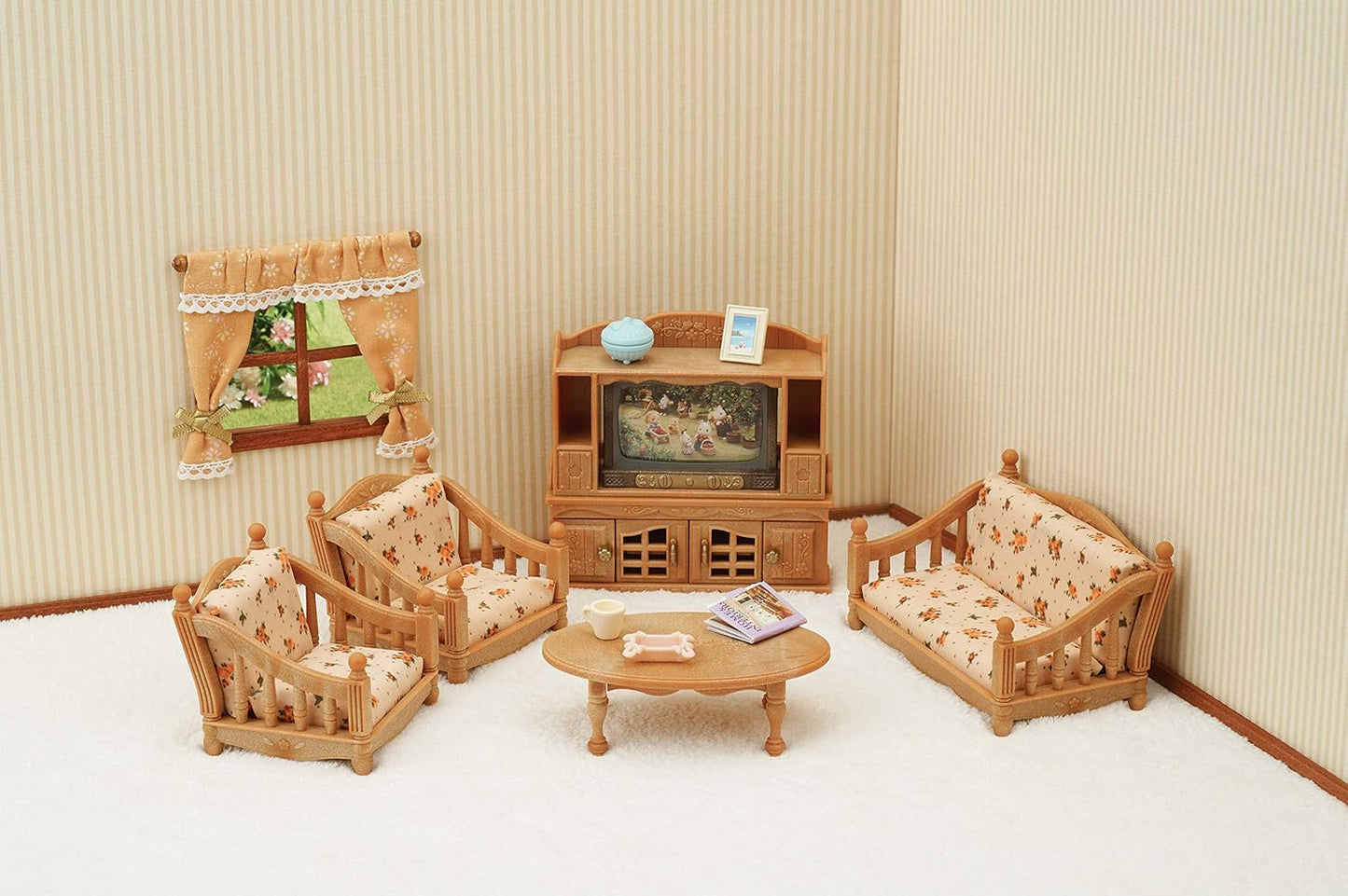 Sylvanian Families Conjunto de sala de estar confortável e conjunto de sala de jantar 5340, multicolorido