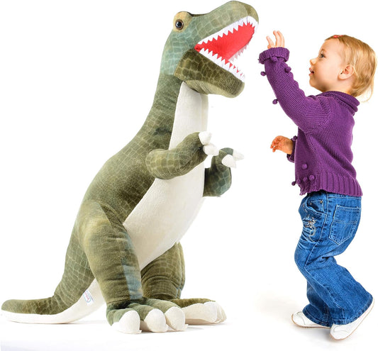 Prextex Animal de pelúcia gigante de 24 polegadas Dinossauro de pelúcia T-Rex Jumbo - Animais de brinquedo de dinossauro macio Squishmallow grande e fofinho - Pelúcias fofas, enchimentos de meia para crianças, meninas e meninos