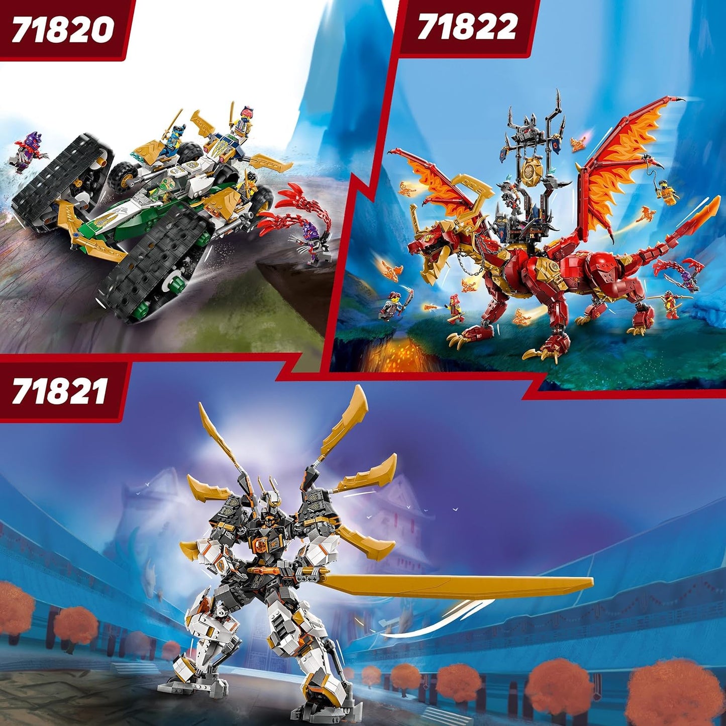 LEGO Brinquedo de motocicleta de gelo NINJAGO Zane para meninos e meninas de 7 anos ou mais, conjunto de motocicleta Dragons Rising com minifigura de personagem Zane, conjunto de jogos de aventura ninja, presente de veículo pequeno para crianças 71816