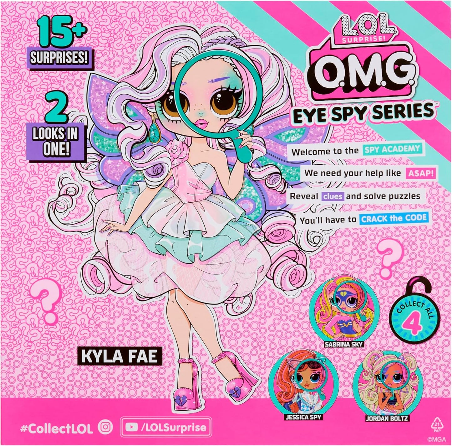 L.O.L. Surprise! Série OMG Eye Spy - Fada - Inclui 1 boneca, vem com roupas e acessórios, resolva pistas e desbloqueie surpresas, colecione todas as 4 bonecas.
