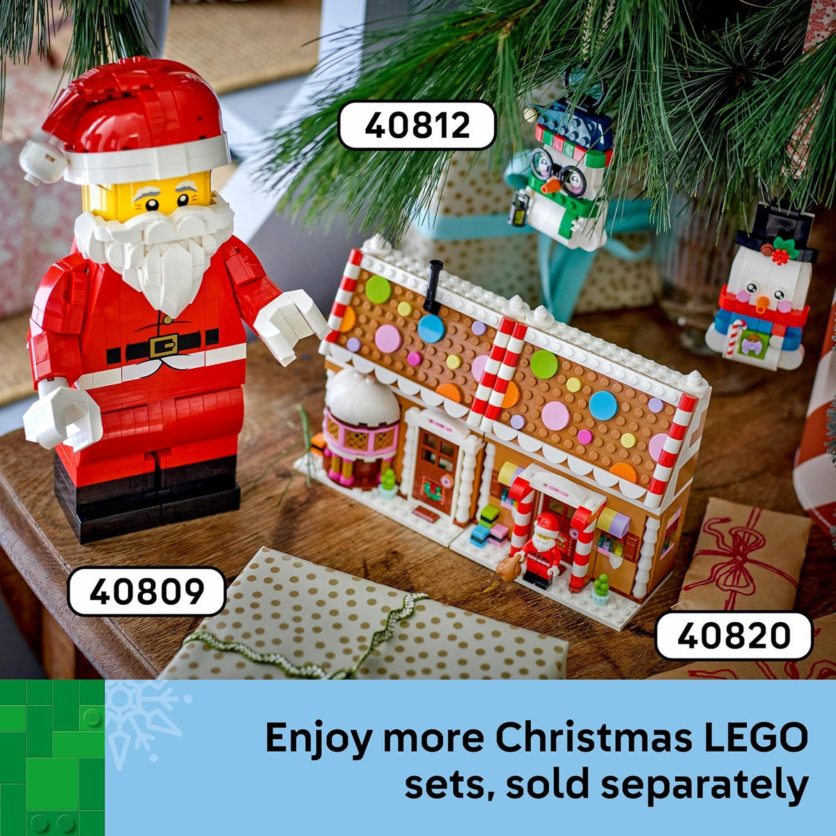 LEGO Enfeites de Boneco de Neve 40812 | Brinquedos para meninas e meninos a partir de 6 anos, kit de artesanato, 2 figuras e acessórios, decorações para pendurar na árvore, presente de Natal