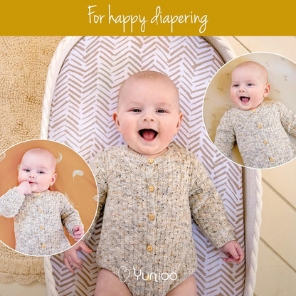 YUNIOO™ Pacote com 3 lençóis ajustáveis para berço, lençóis ajustáveis para berço de moisés, também para carrinho de bebê, berço, carrinho de bebê, trocador de fraldas e capa para trocador. Serve para diferentes colchões. 80 x 40 cm