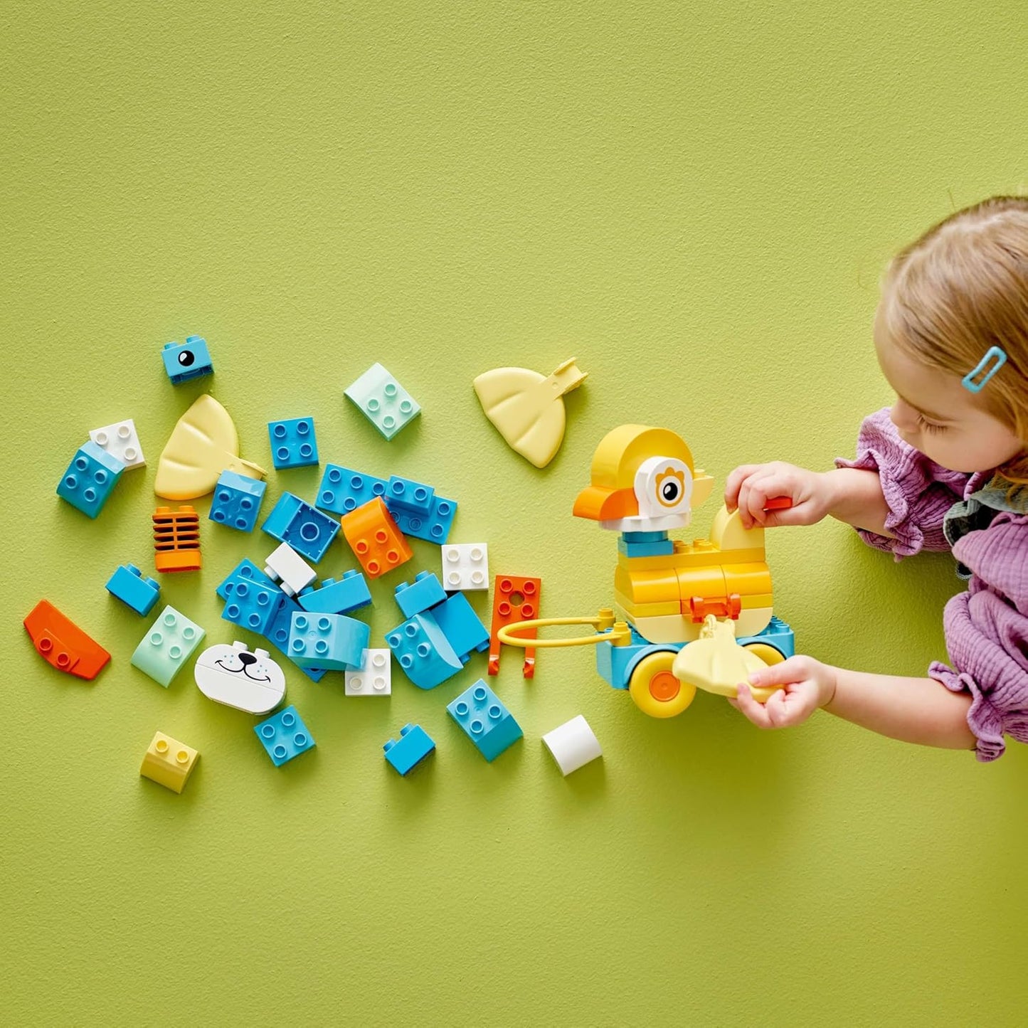 LEGO DUPLO 3 em 1 Animais sobre Rodas - Brinquedo de Construção Educacional com Blocos para Construir um Pato, Peixe ou Cachorro com Rodas e Alça - Presente para Meninas e Meninos a partir de 2 Anos - 10448