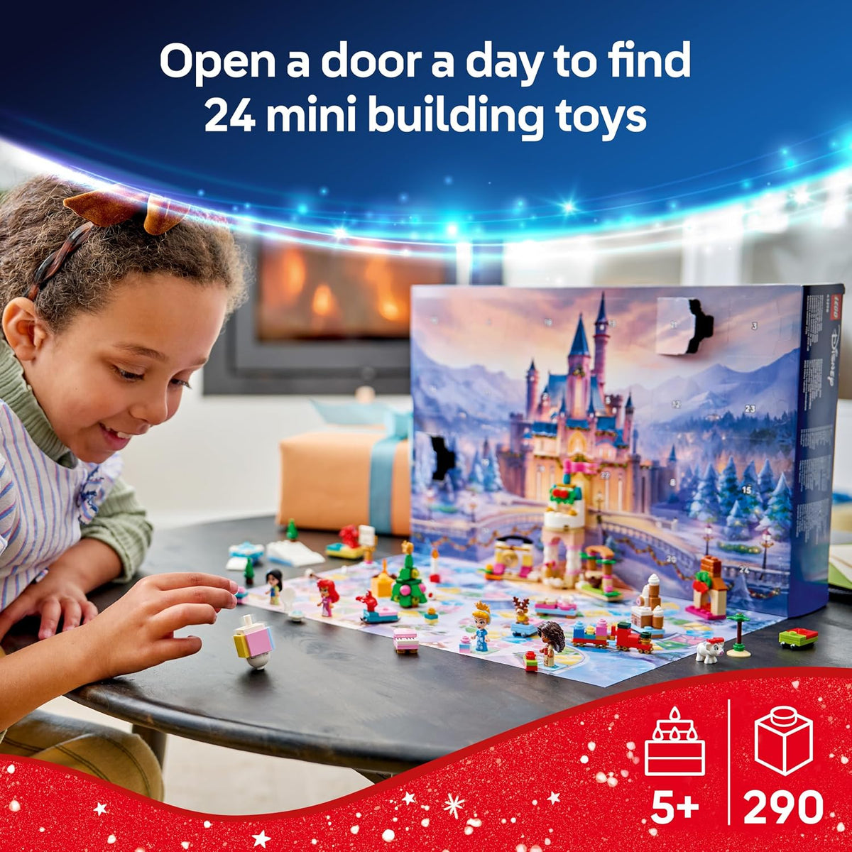LEGO Calendário do Advento Disney Princess 2026-43298 | Brinquedos para meninas a partir de 5 anos, 24 surpresas, 4 microbonecas e 4 figuras de animais, conjunto de contagem regressiva para o Natal...